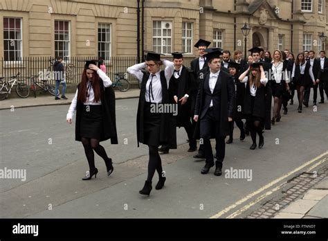 Oxford University students on Graduation Day, Oxford, UK Stock Photo ...