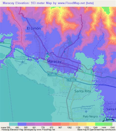 Elevation of Maracay,Venezuela Elevation Map, Topography, Contour