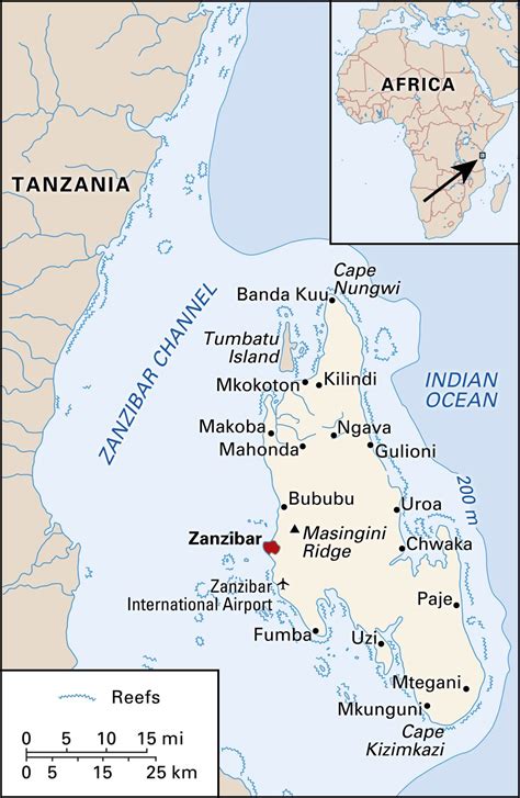 Zanzibar East Africa Map