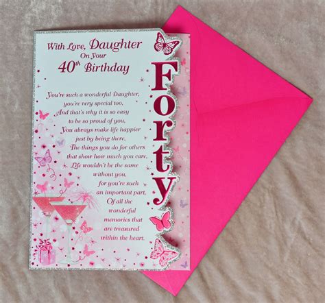 Handmade Greeting Cards Blog: 40th Daughter Birthday Card Back In Stock!!