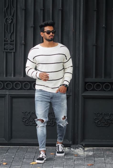 White Sweater, Vans Fashion Outfits With Grey Casual Trouser, Jeans ...