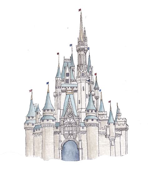 Disney Castle Watercolor Cinderella Castle Magic Kingdom - Etsy