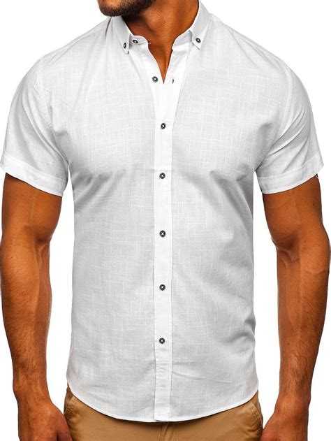 Camisa de manga corta para hombre blanco Bolf 20501 BLANCO