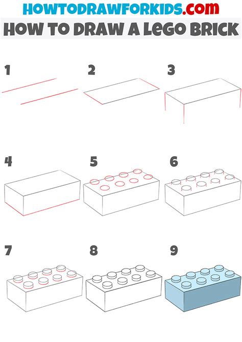 How to Draw a Lego Brick - Easy Drawing Tutorial For Kids