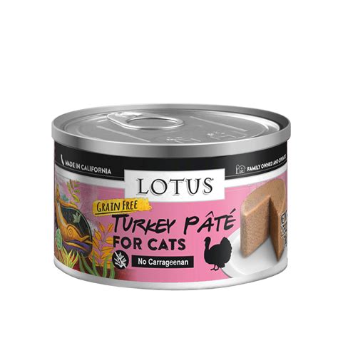 Lotus Turkey Pate Grain-Free Canned Cat Food, 2.5-oz, case of 24 ...