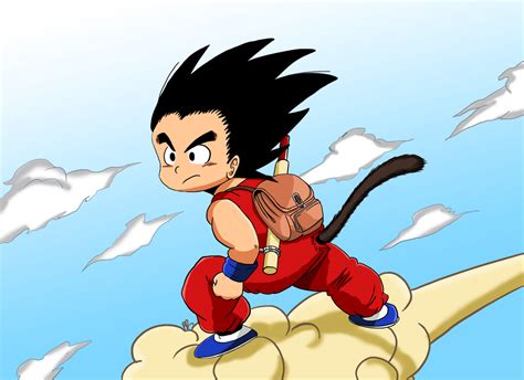 [fanart] Kid Goku on Nimbus Cloud : dbz