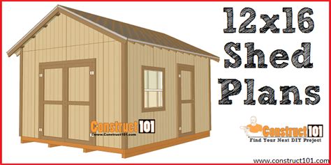 12x16 Shed Plans - Gable Design - PDF Download - Construct101