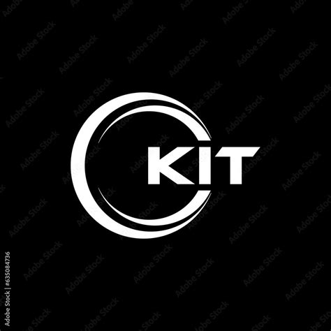 KIT letter logo design with black background in illustrator, cube logo ...