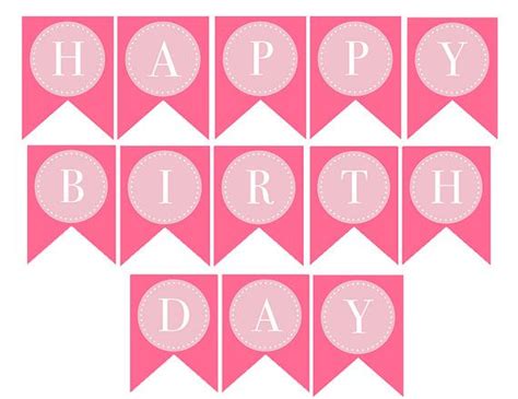 Pink Birthday Banner Printable - Printable Word Searches