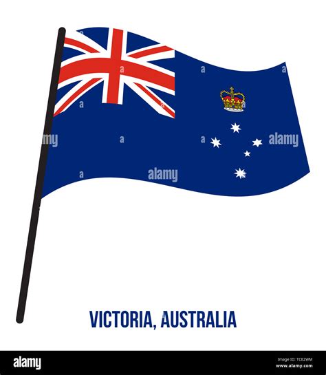 Victoria (Vic) Flag Waving Vector Illustration on White Background ...