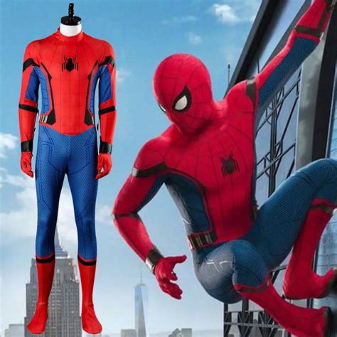 SpiderMan Homecoming Cosplay Spider man Costume 2017 Movie New Jumpsuit ...