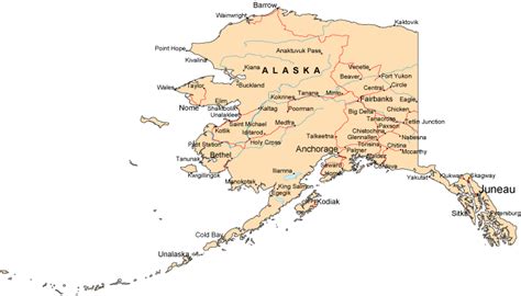 Major Cities In Alaska Map - Winna Kamillah