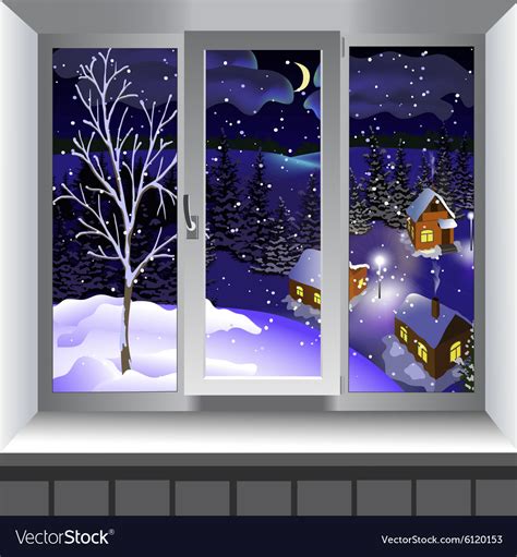 View from window of landscape winter Royalty Free Vector