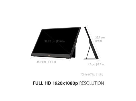 ViewSonic VA1655 - 15.6" Portable 1080p IPS Monitor w/ USB C & Mini ...