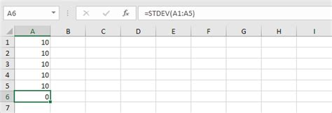 Standard Deviation in Excel