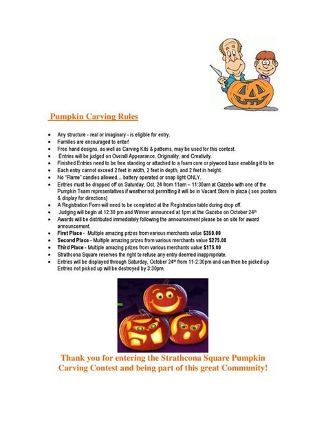 Pumpkin carving rules for The Pumpkin Festival on October 24th at ...