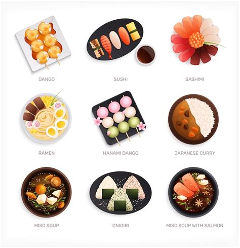 Free Vector | Traditional japanese food set