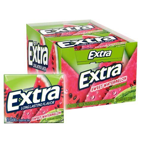 Amazon.com : EXTRA Gum Sweet Watermelon Sugarfree Chewing Gum, 15 ...