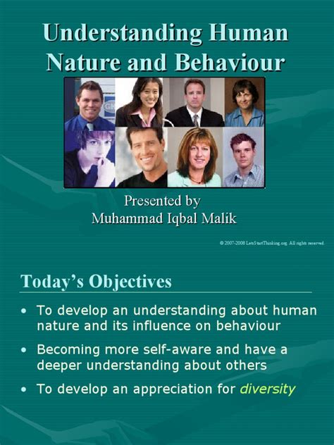 Understanding Human Nature and Behaviour | PDF | Behavior ...