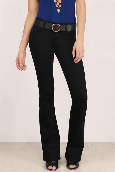 Black Denim Jeans - Black Jeans - Flared Jeans - Black Denim - $24 ...