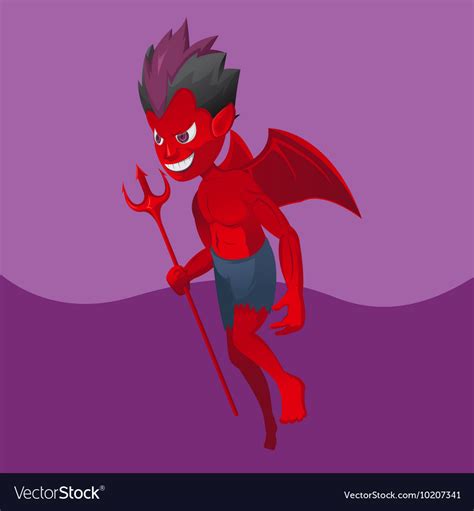 Red Devil Satan Cartoon Design Royalty Free Vector Image