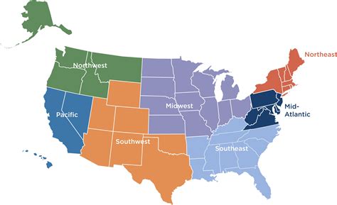 United States Map Divided Into Regions