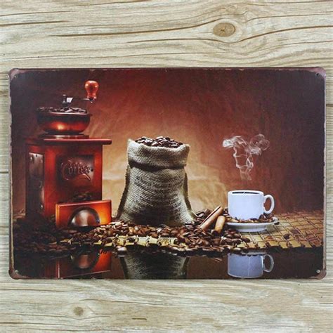 Aliexpress.com : Buy Vintage Metal Coffee Beans Wall Art Painting Metal ...