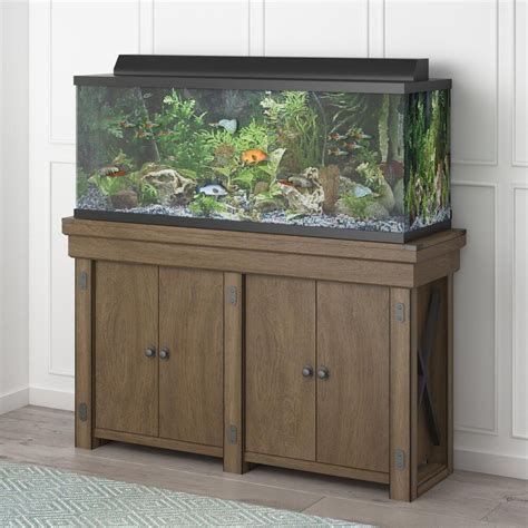 Wildwood 55 Gallon Aquarium Stand, Rustic Gray 15.75 x 50.00 x 30.00 ...