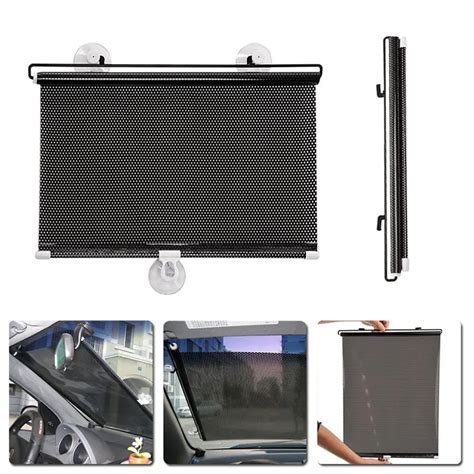 Car Window Retractable Sun Shade Shield Visor Black 60 x 40cm Window ...