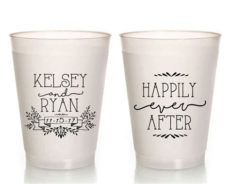 Personalized Wedding Cups Happily Ever After Custom Wedding