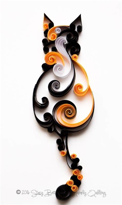 Quilled Calico Cat Dark | Quilling patterns, Quilling techniques ...