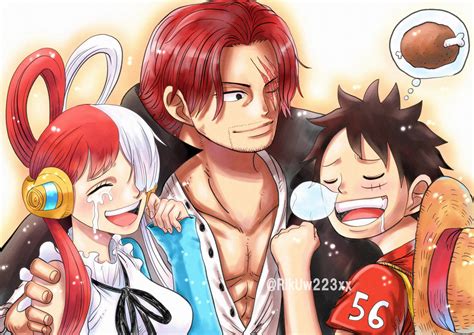 Uta, Shanks, Luffy (Family Reunion One Piece Red) by bubu2432 on DeviantArt