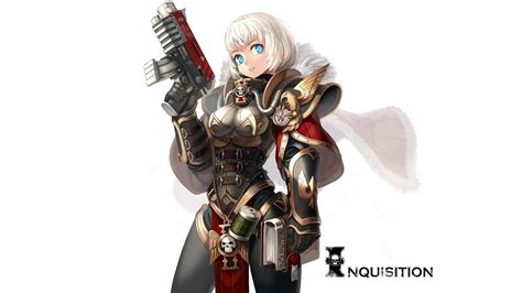 Warhammer 40, 000, Sisters of Battle, White hair, Blue eyes HD ...