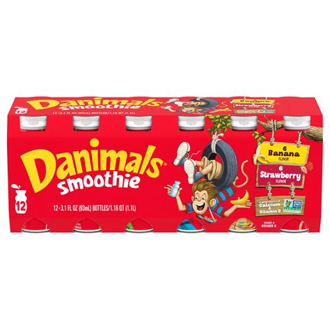 Danimals Strawberry & Banana Smoothie Variety Pack - Shop Shakes ...