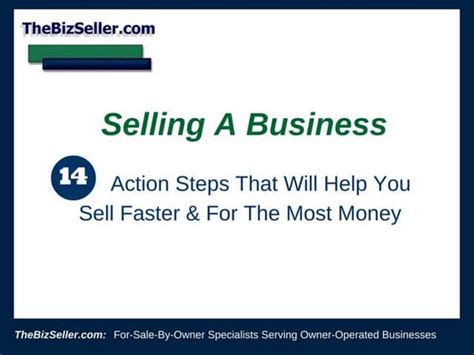 So You Want To Sell Your Business