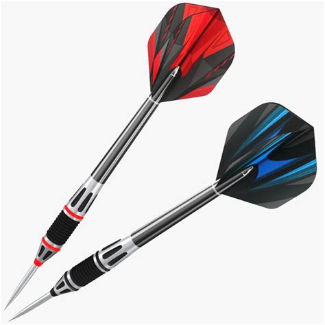 3D model Two Dart Needles Red And Blue - TurboSquid 1784101