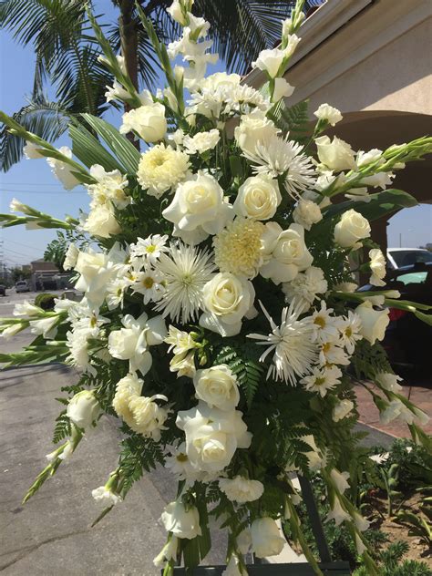 White Funeral Spray Arrangement in Los Angeles, CA | Highland Park Florist