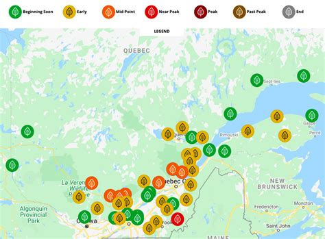 Fall foliage map shows when and where the leaves will peak in Quebec ...