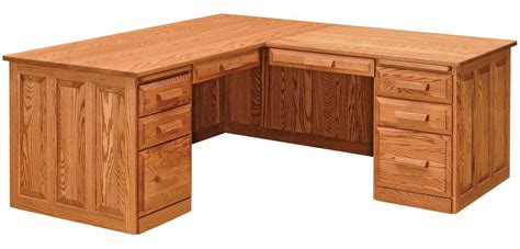 Walden Solid Oak L-Shaped Desk - Countryside Amish Furniture