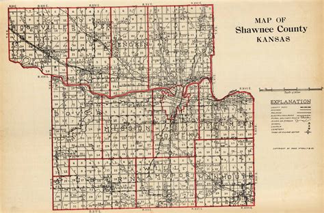 McNally's 1923 Map of Shawnee County, Kansas - Art Source International