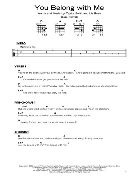 Simon You Belong To Me Sheet Music For Guitar Chords Pdf