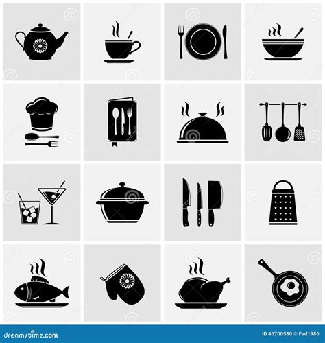 Set Of Kitchen Tools Silhouettes Stock Vector - Image: 46700580