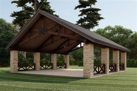 36'x38' Large Timber Frame Pavilion Plans Commercial - Etsy | Timber ...