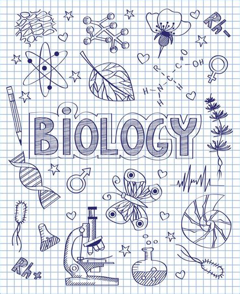 Hand drawn biology set vector illustration | Biology drawing, Biology ...