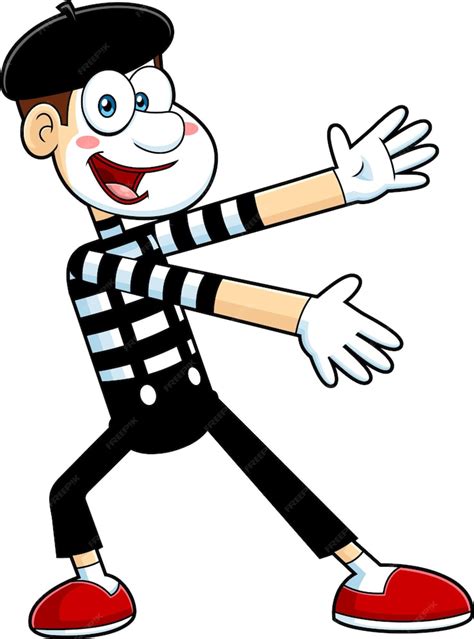 Premium Vector | Happy Male Mime Cartoon Character Performing Vector ...