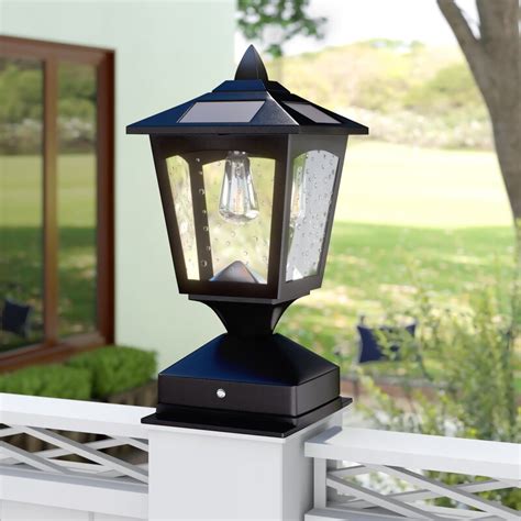 Darby Home Co Arturo Solar Powered 1-Light LED Pier Mount Light ...