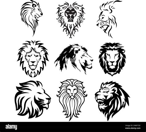 Lion tribal tattoo Black and White Stock Photos & Images - Alamy