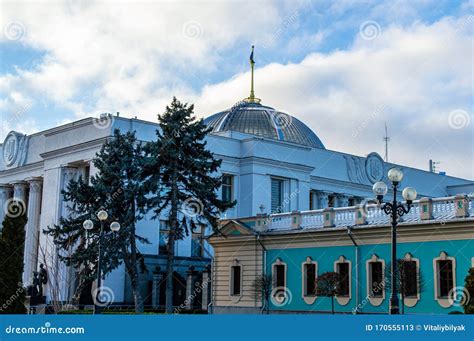 Verkhovna Rada Building Parliament House on Hrushevsky Street in ...