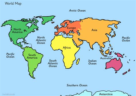 World Continents And Oceans Map Quiz Game