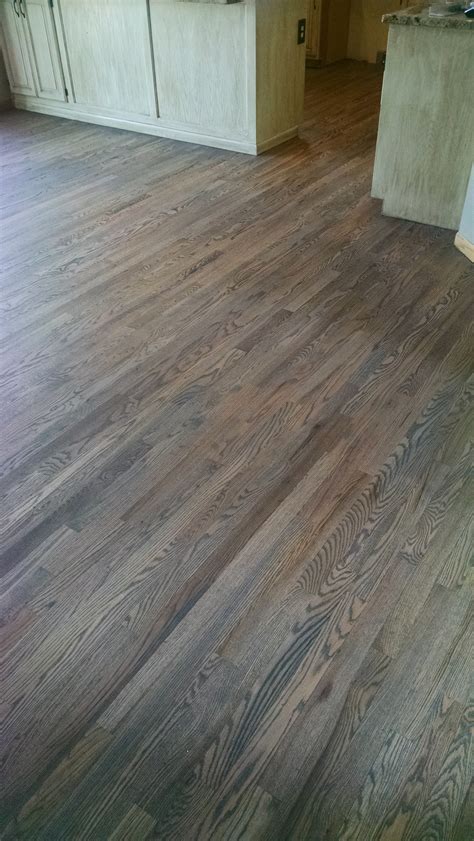 Red Oak floor, with custom gray stain | Staining wood floors, Red oak ...